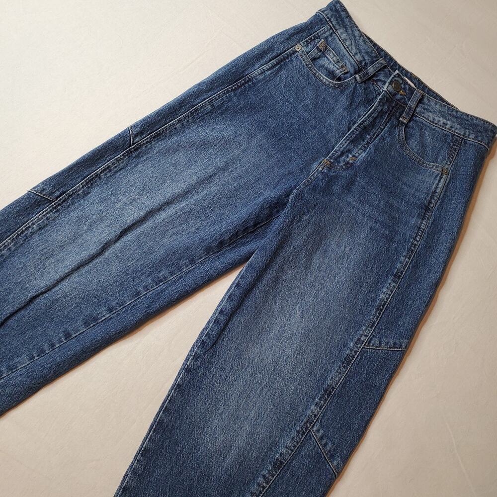 Habitual Womens Size 2 Brant High Waist Crop Barrel Denim Jeans Blue HBM02192B